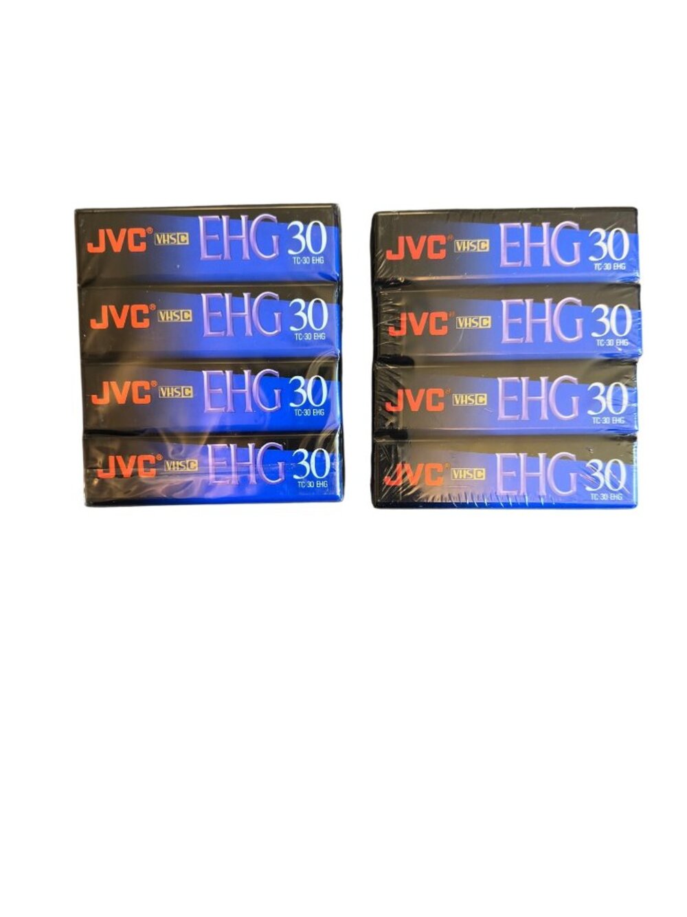 JVC VHSC TC-30 EHG High Energy Blank Tapes 8-Pack Sealed